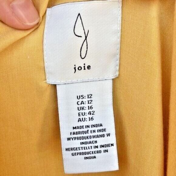 Joie Yellow Romantic Bohemian Flowy Tiered Embroidered Vacation Maxi Dress 12 - Picture 8 of 9